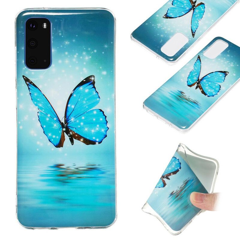 Maskica Samsung Galaxy S20 Fluorescentni Plavi Leptir