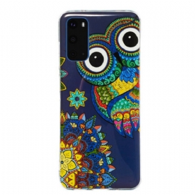 Maskica Samsung Galaxy S20 Mandala Fluorescentne Sove