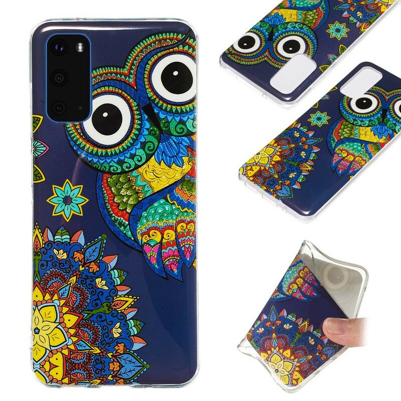 Maskica Samsung Galaxy S20 Mandala Fluorescentne Sove