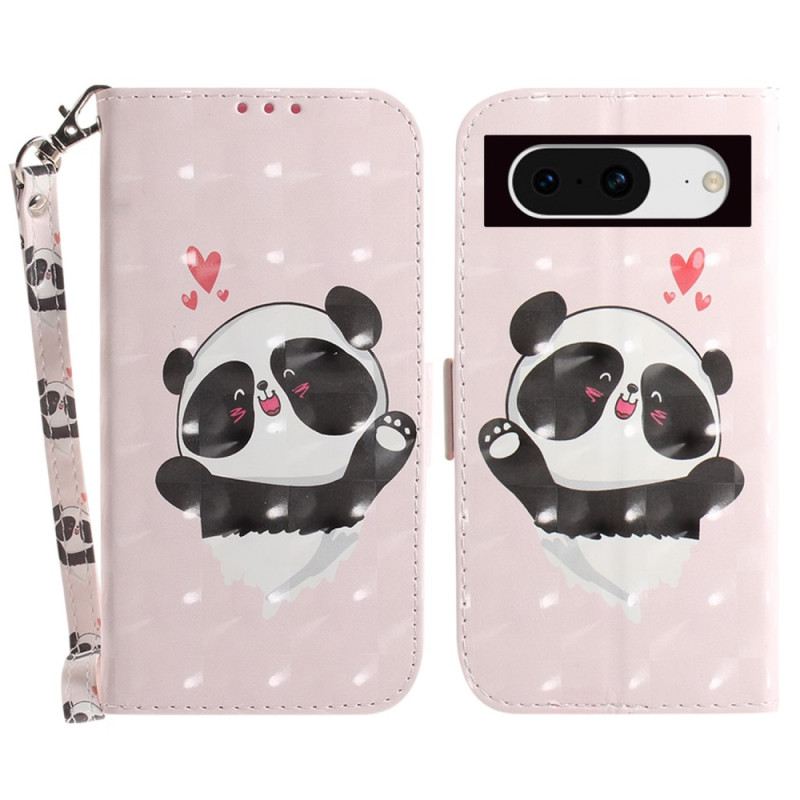 Flip Futrola Google Pixel 8 Panda Love With Strap