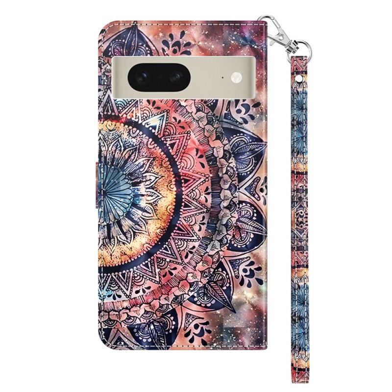 Kožna Futrola Google Pixel 8 Šarena Mandala S Remenom