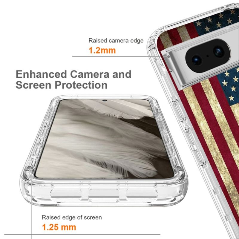 Maskica Google Pixel 8 Ojačana Američka Zastava