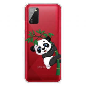 Maskica Samsung Galaxy A02s Panda Bez Šavova Na Bambusu