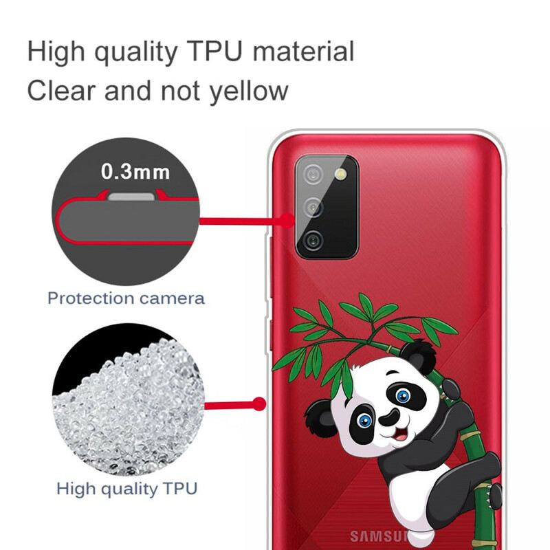 Maskica Samsung Galaxy A02s Panda Bez Šavova Na Bambusu