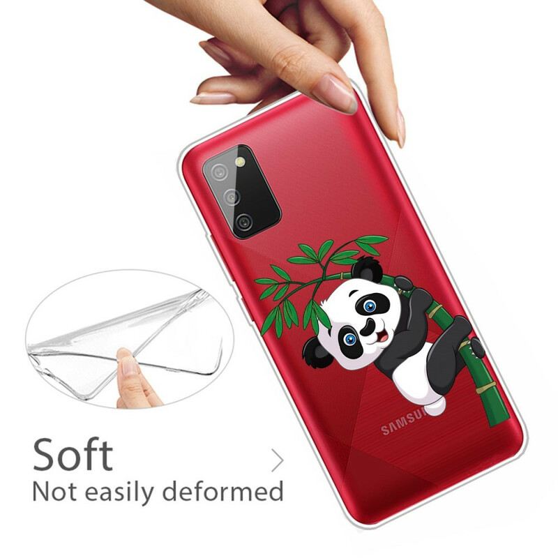 Maskica Samsung Galaxy A02s Panda Bez Šavova Na Bambusu