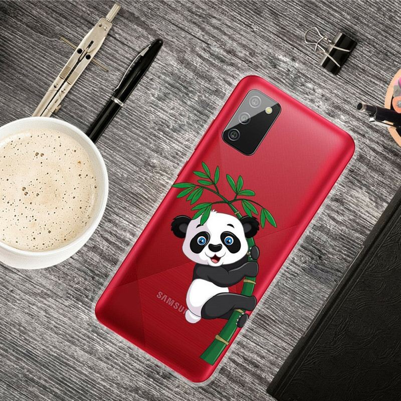 Maskica Samsung Galaxy A02s Panda Bez Šavova Na Bambusu