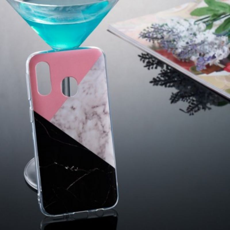 Maskica Samsung Galaxy A40 Geometrijski Efekt Mramora