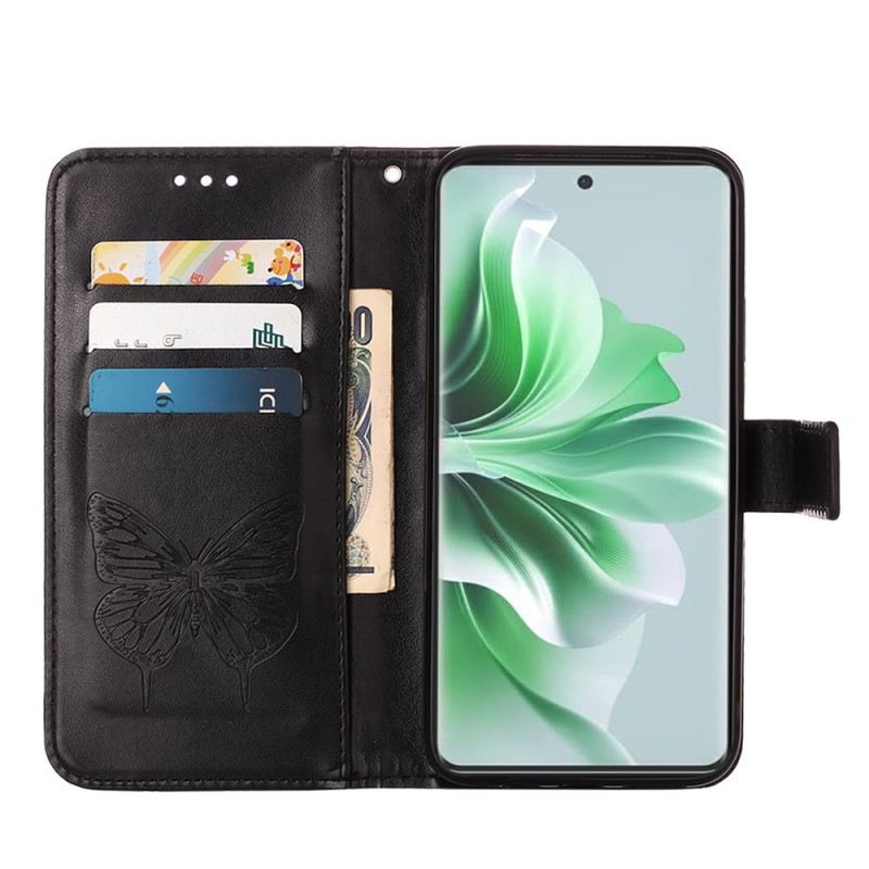 Flip Futrola Oppo Reno 11 5g Maskice Za Mobitele Cvjetni Leptir S Remenom