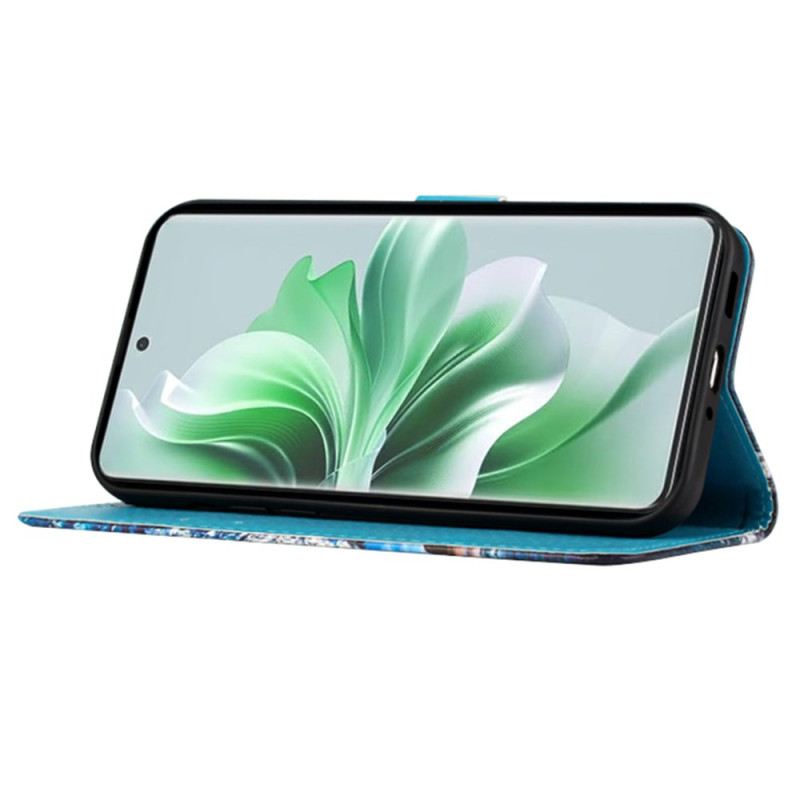 Kožna Futrola Oppo Reno 11 5g Cvijet Mandale S Remenom