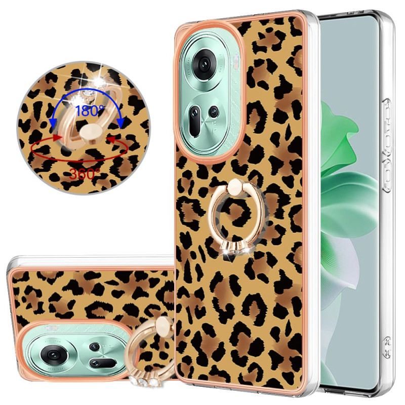 Maskica Oppo Reno 11 5g Maskice Za Mobitele Držač Prstena S Uzorkom Leoparda