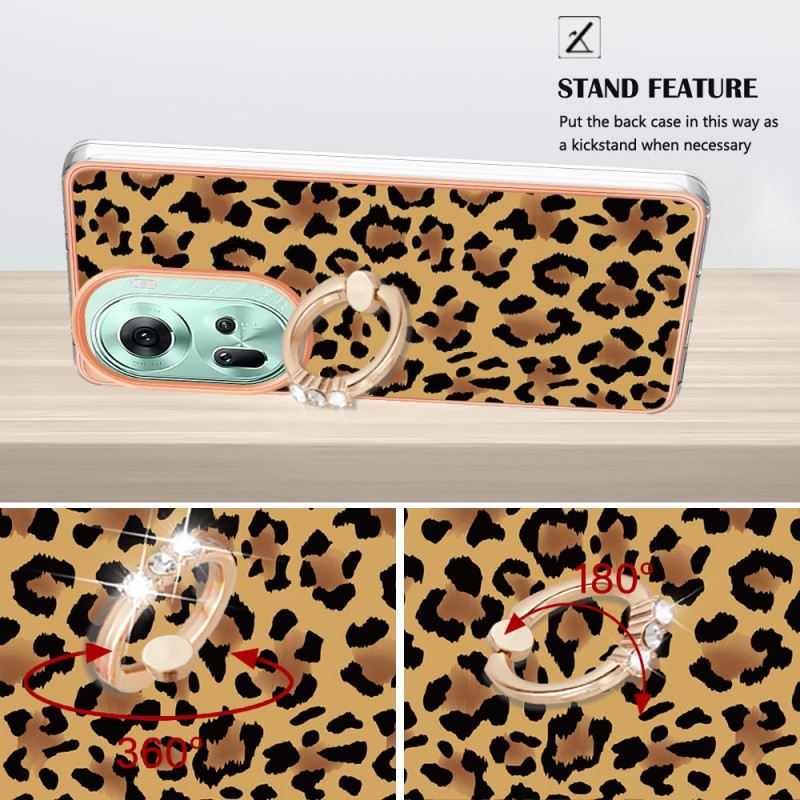 Maskica Oppo Reno 11 5g Maskice Za Mobitele Držač Prstena S Uzorkom Leoparda