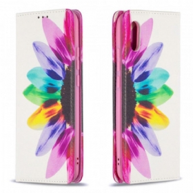 Flip Futrola Xiaomi Redmi 9A Kožna Futrola Akvarel Cvijet