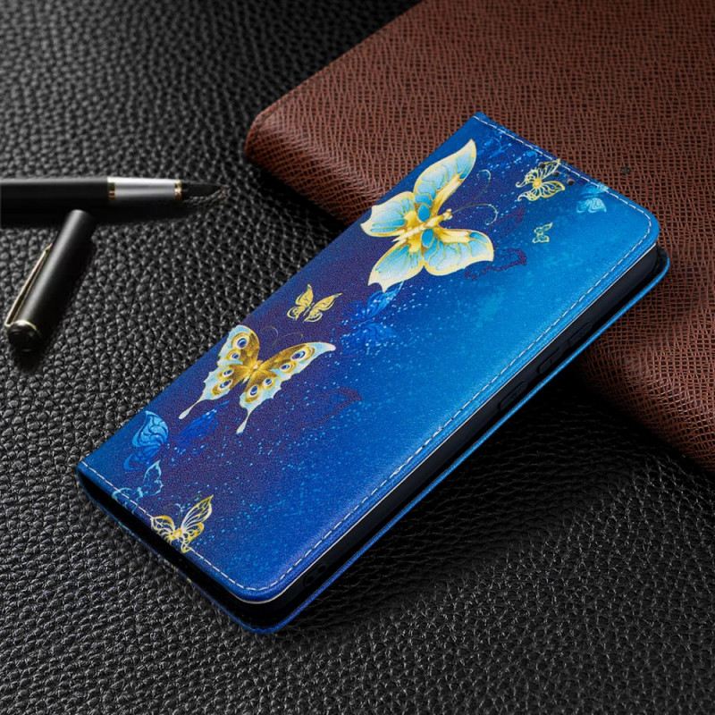 Flip Futrola Xiaomi Redmi 9A Kožna Futrola Plavi Leptiri