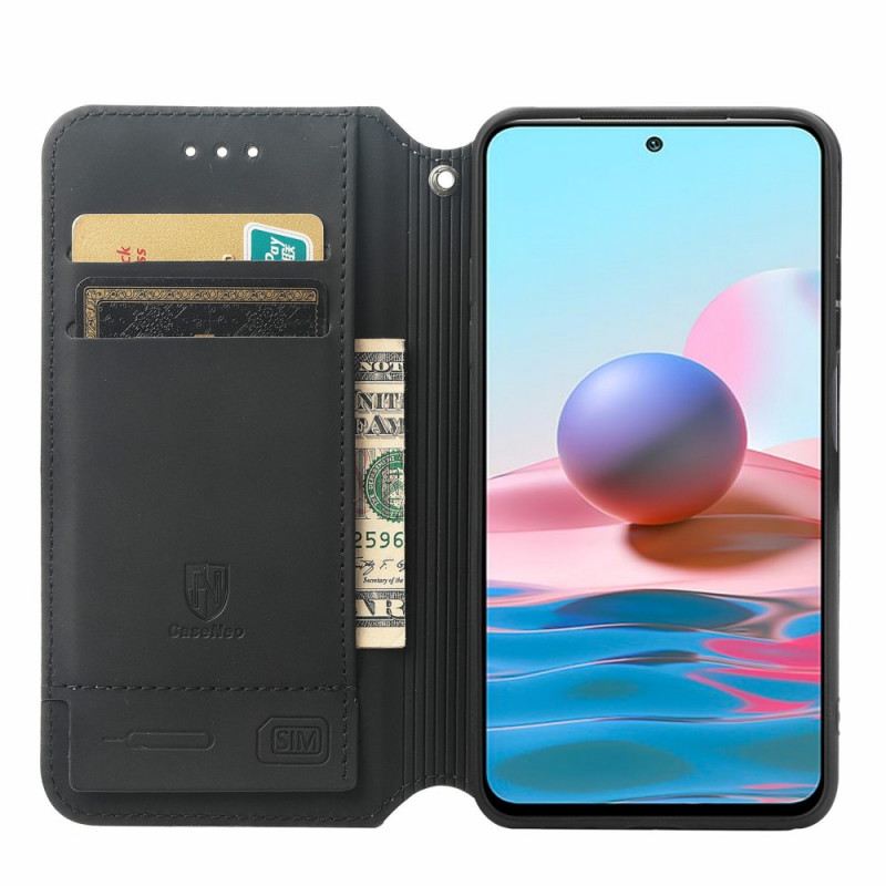 Flip Futrola Xiaomi Redmi Note 10 Pro Kožna Futrola Caseneo Rfid Dizajn