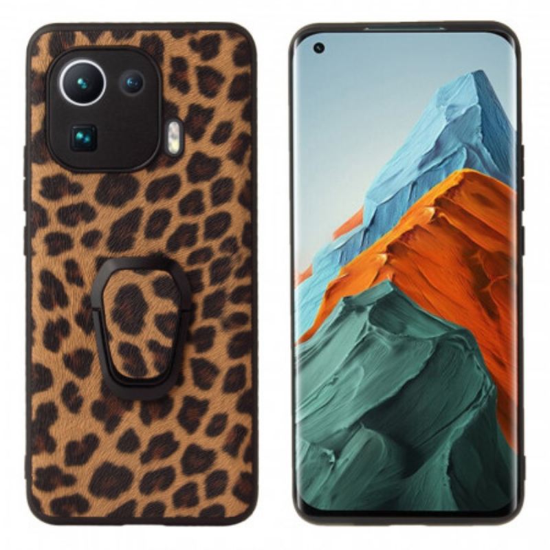 Maskica Xiaomi Mi 11 Pro Prsten-potpora U Stilu Leoparda