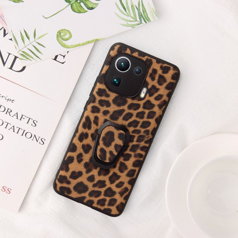 Maskica Xiaomi Mi 11 Pro Prsten-potpora U Stilu Leoparda