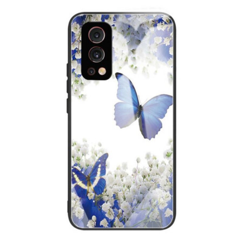 Maskica OnePlus Nord 2 5G Butterflies Design Kaljeno Staklo