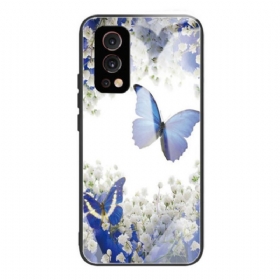 Maskica OnePlus Nord 2 5G Butterflies Design Kaljeno Staklo