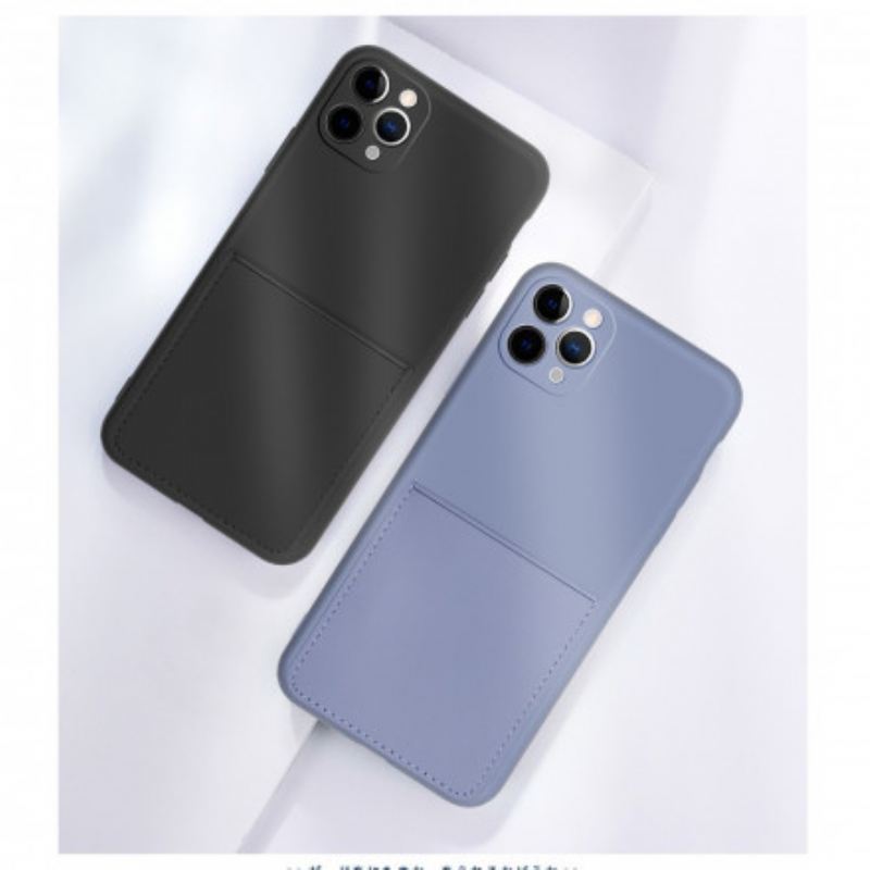 Maskica iPhone 11 Pro Držač Kartica Od Silikona I Umjetne Kože