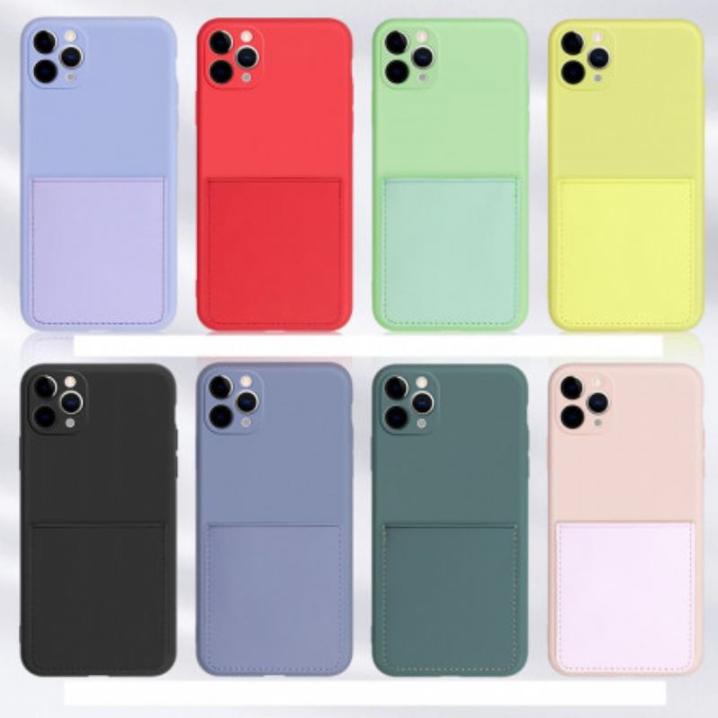 Maskica iPhone 11 Pro Držač Kartica Od Silikona I Umjetne Kože