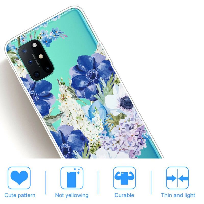 Maskica OnePlus 8T Bešavno Plavo Cvijeće U Akvarelu