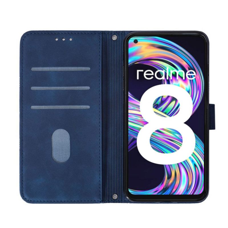 Kožna Futrola Realme 8 5G Efekt Kože S Remenom Za Nošenje Na Ramenu