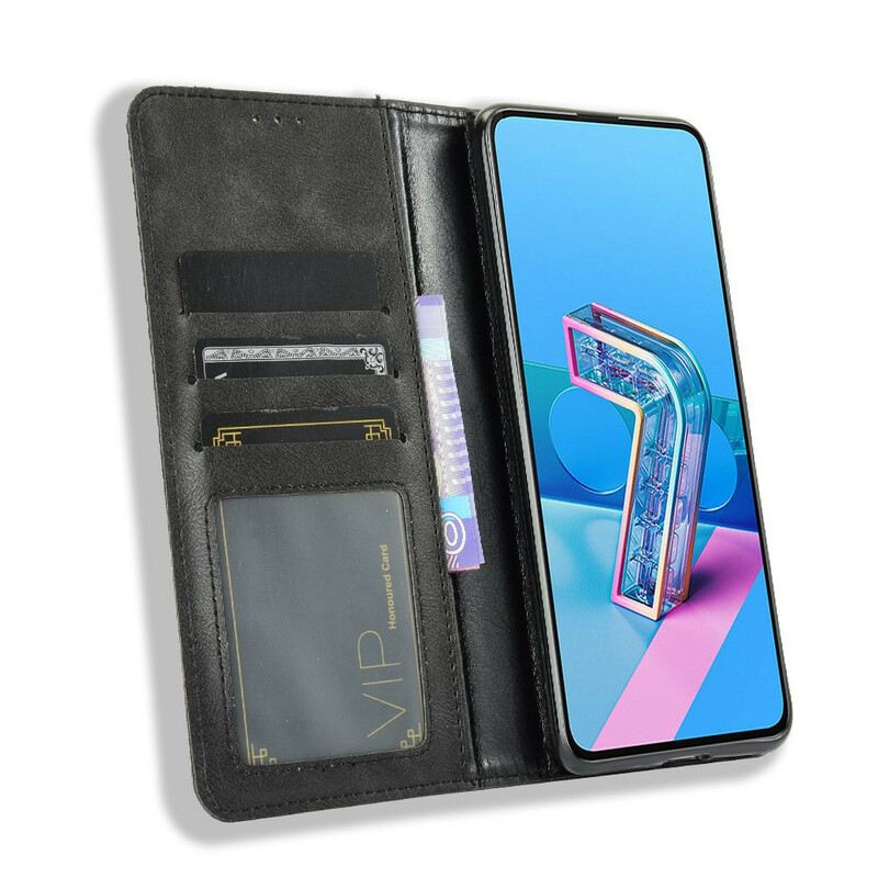 Flip Futrola Asus Zenfone 7 / 7 Pro Kožna Futrola Efekt Stilizirane Vintage Kože