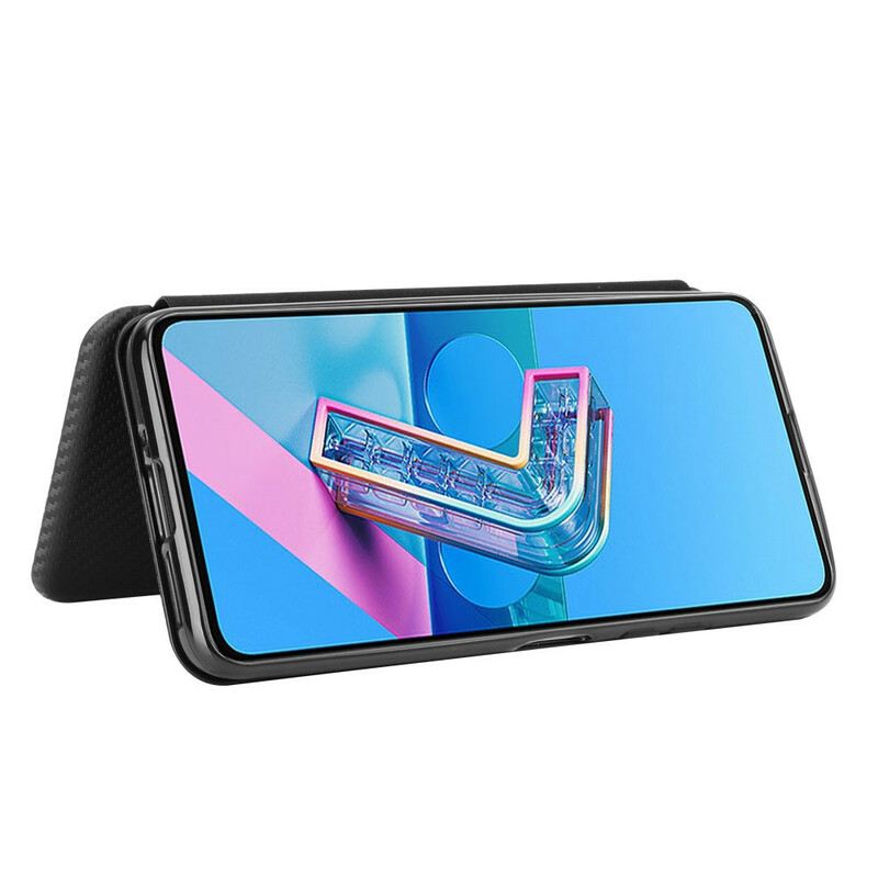 Flip Futrola Asus Zenfone 7 / 7 Pro Kožna Futrola Silikonski Ugljik