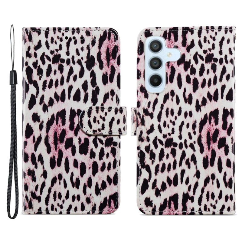 Flip Futrola Samsung Galaxy A34 5G Leopard Print S Remenčićima