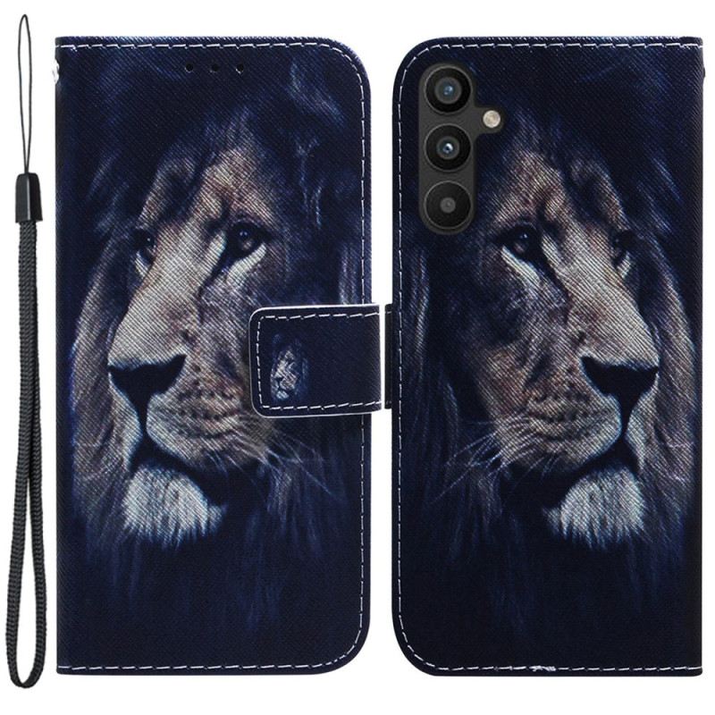 Kožna Futrola Samsung Galaxy A34 5G Lanyard Lion