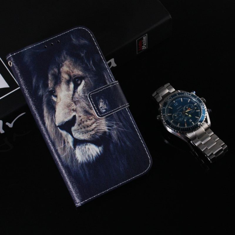 Kožna Futrola Samsung Galaxy A34 5G Lanyard Lion