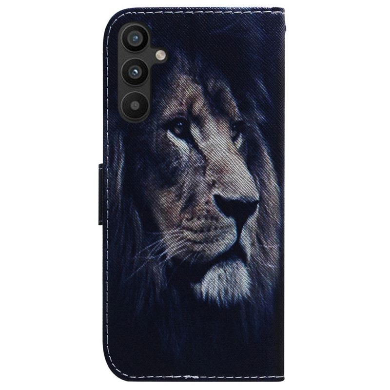 Kožna Futrola Samsung Galaxy A34 5G Lanyard Lion