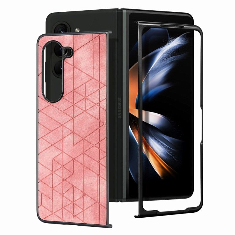 Maskica Samsung Galaxy Z Fold 5 Geometrijski Uzorci Od Umjetne Kože