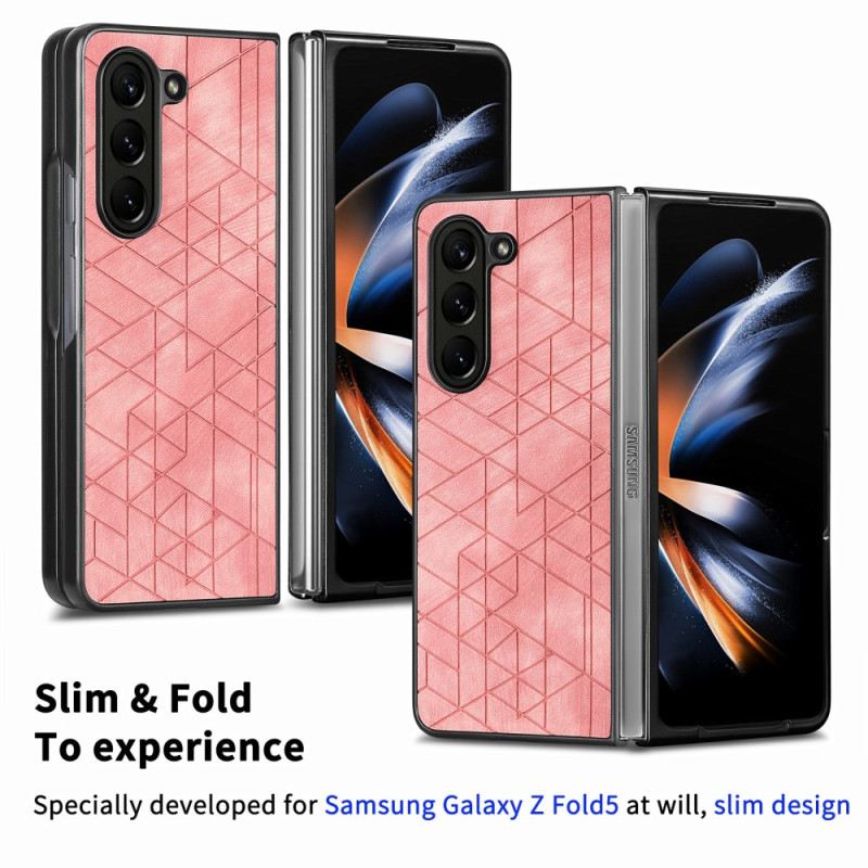 Maskica Samsung Galaxy Z Fold 5 Geometrijski Uzorci Od Umjetne Kože