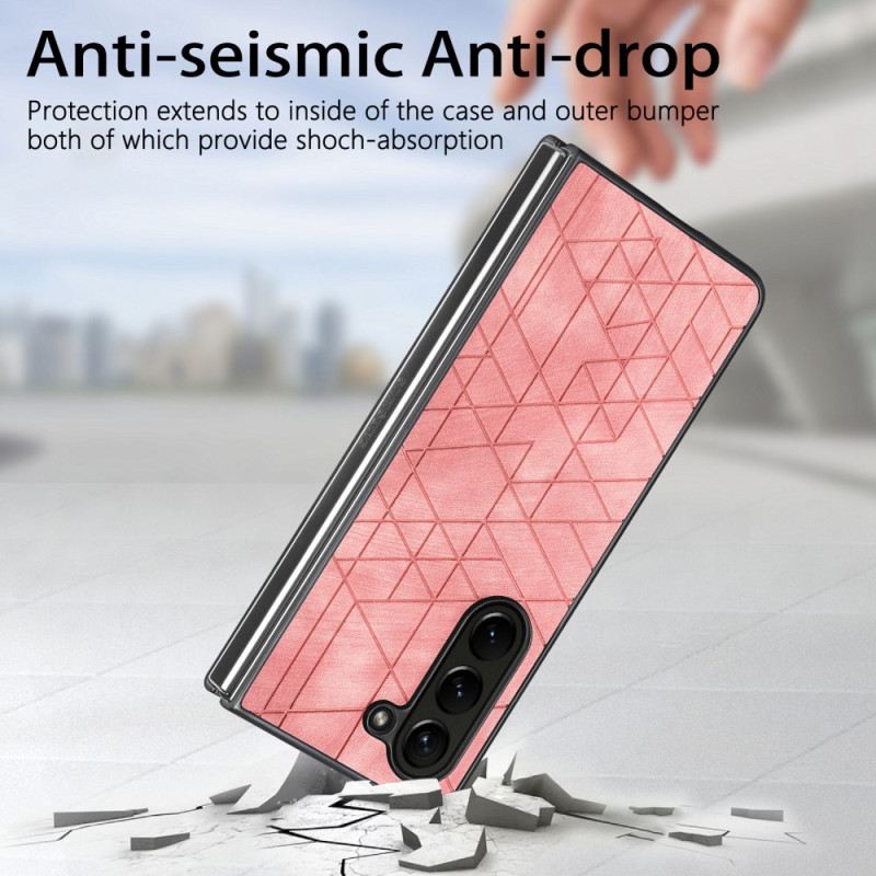 Maskica Samsung Galaxy Z Fold 5 Geometrijski Uzorci Od Umjetne Kože