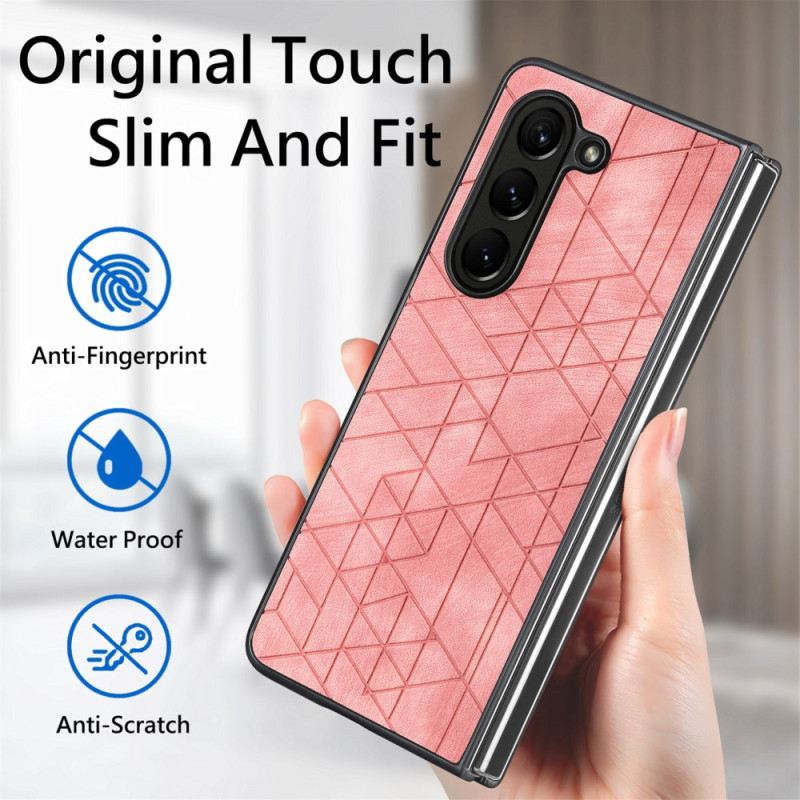 Maskica Samsung Galaxy Z Fold 5 Geometrijski Uzorci Od Umjetne Kože