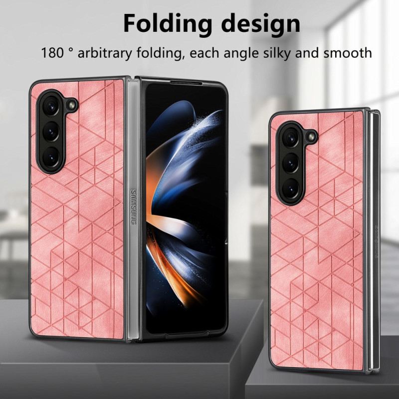 Maskica Samsung Galaxy Z Fold 5 Geometrijski Uzorci Od Umjetne Kože