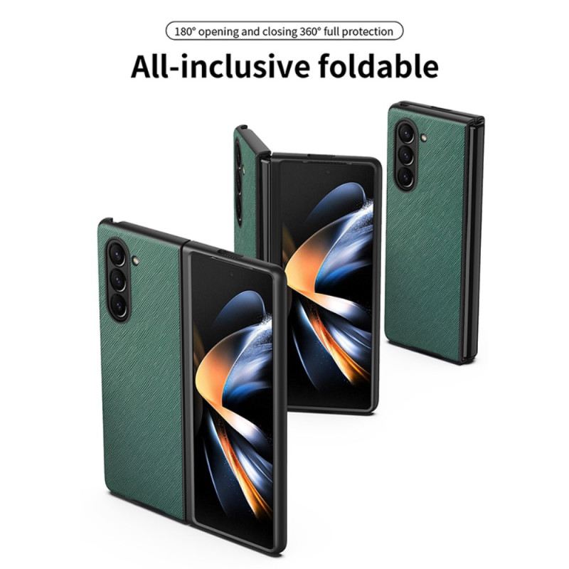 Maskica Samsung Galaxy Z Fold 5 Stil S Efektom Tkane Kože