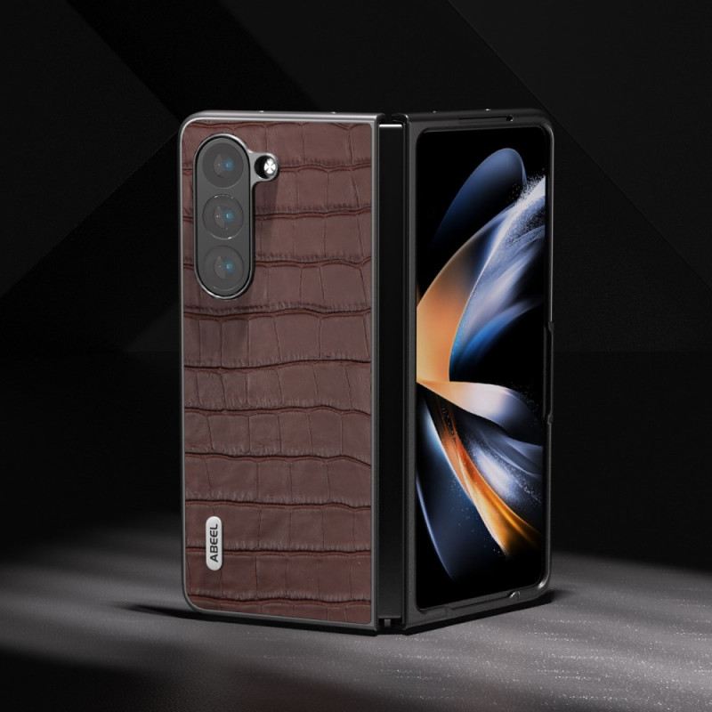 Maskica Za Samsung Galaxy Z Fold 5 Krokodilski Dizajn Od Prave Kože