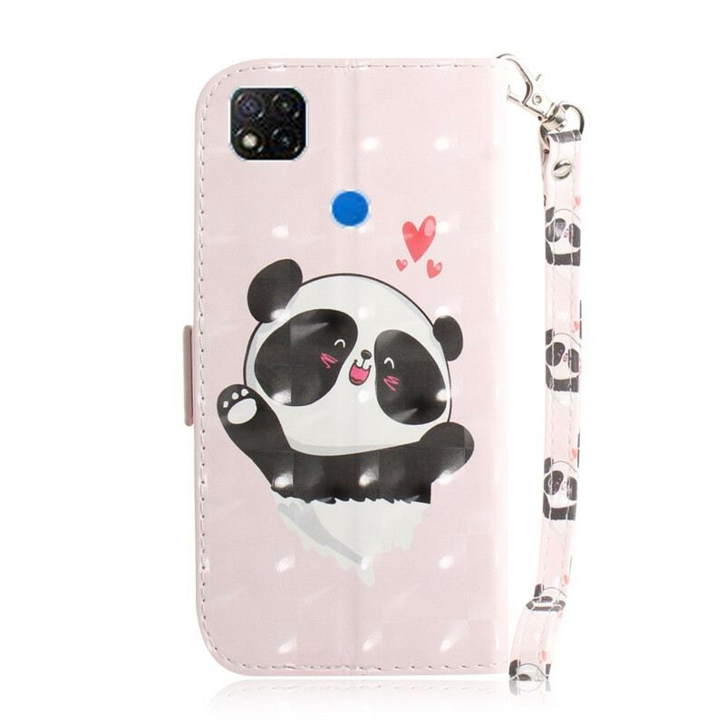 Kožna Futrola Xiaomi Redmi 9C Panda Love S Uzicom