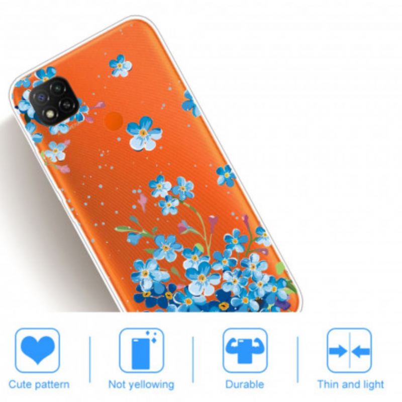 Maskica Xiaomi Redmi 9C Buket Plavog Cvijeća