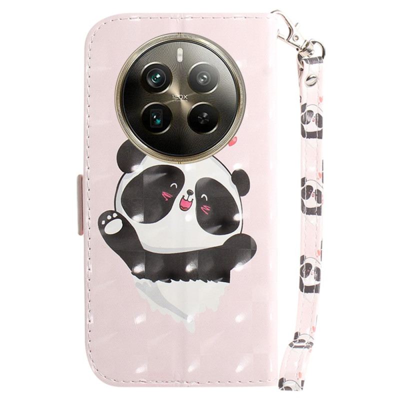 Kožna Futrola Za Realme 12 Pro / 12 Pro Plus Panda Love With Strap