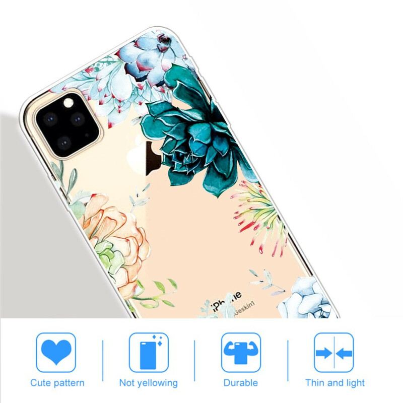 Maskica iPhone 11 Pro Max Bešavno Cvijeće U Akvarelu