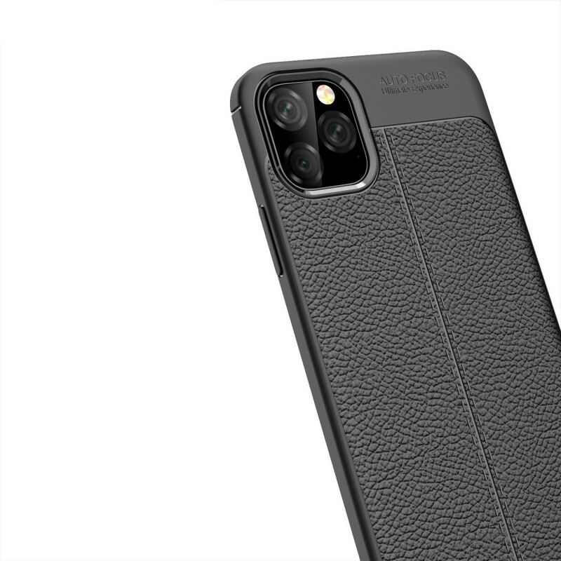 Maskica iPhone 11 Pro Max Efekt Dvostruke Linije Litchi Kože