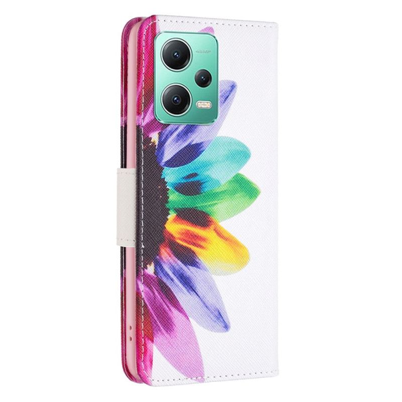 Kožna Futrola Xiaomi Redmi Note 12 5G Akvarel Cvijet