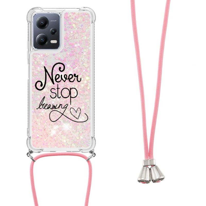 Maskica Xiaomi Redmi Note 12 5G Never Stop Glitter Drawstring