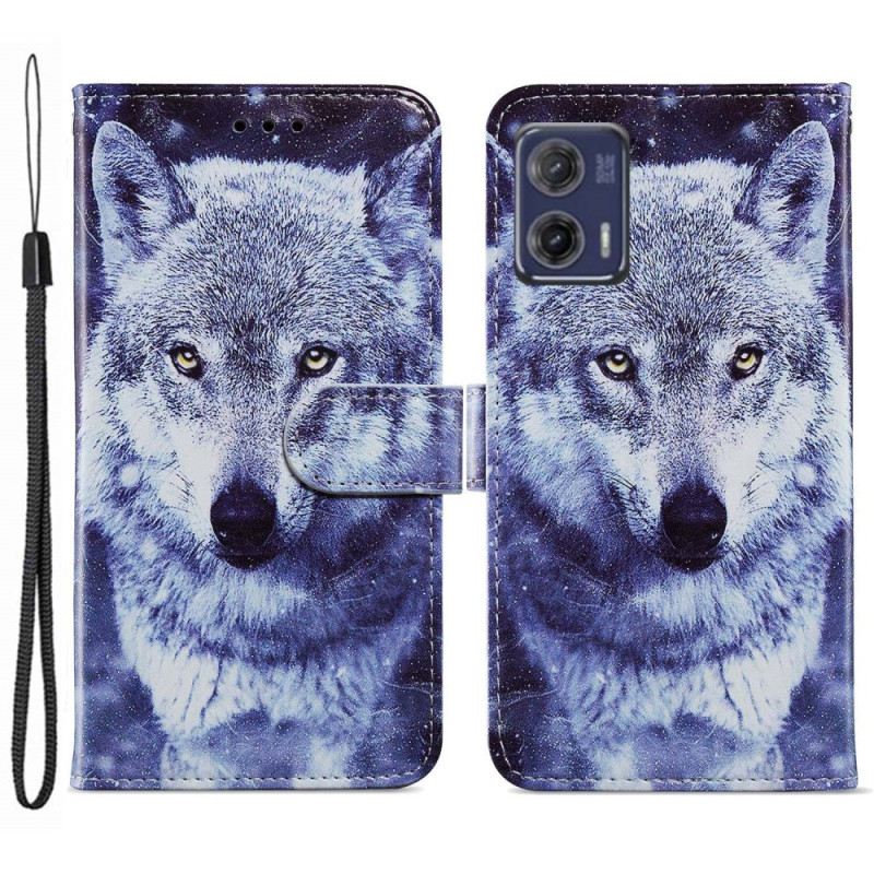 Flip Futrola Moto G73 5G Lanyard Wolf