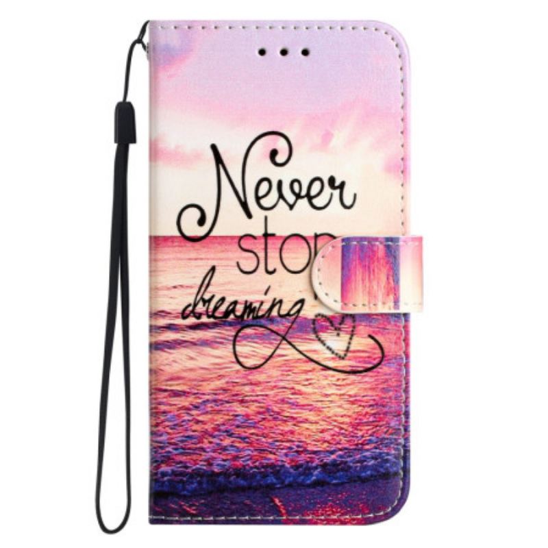 Flip Futrola Moto G73 5G Never Stop Dreaming Strappy