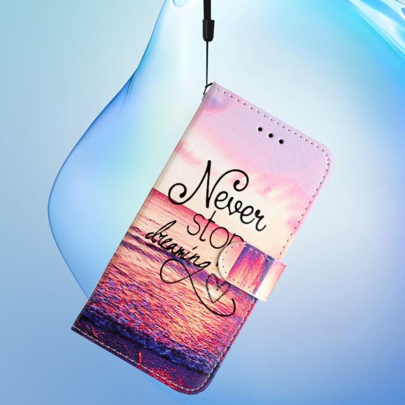 Flip Futrola Moto G73 5G Never Stop Dreaming Strappy