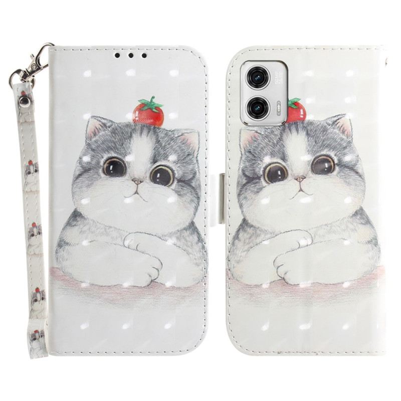 Kožna Futrola Moto G73 5G Thong Graphic Cat